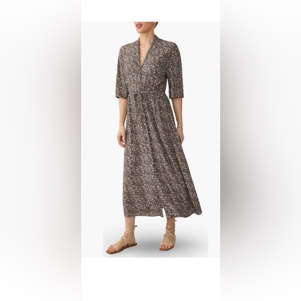 faherty Island Floral Midi Shirtdress s